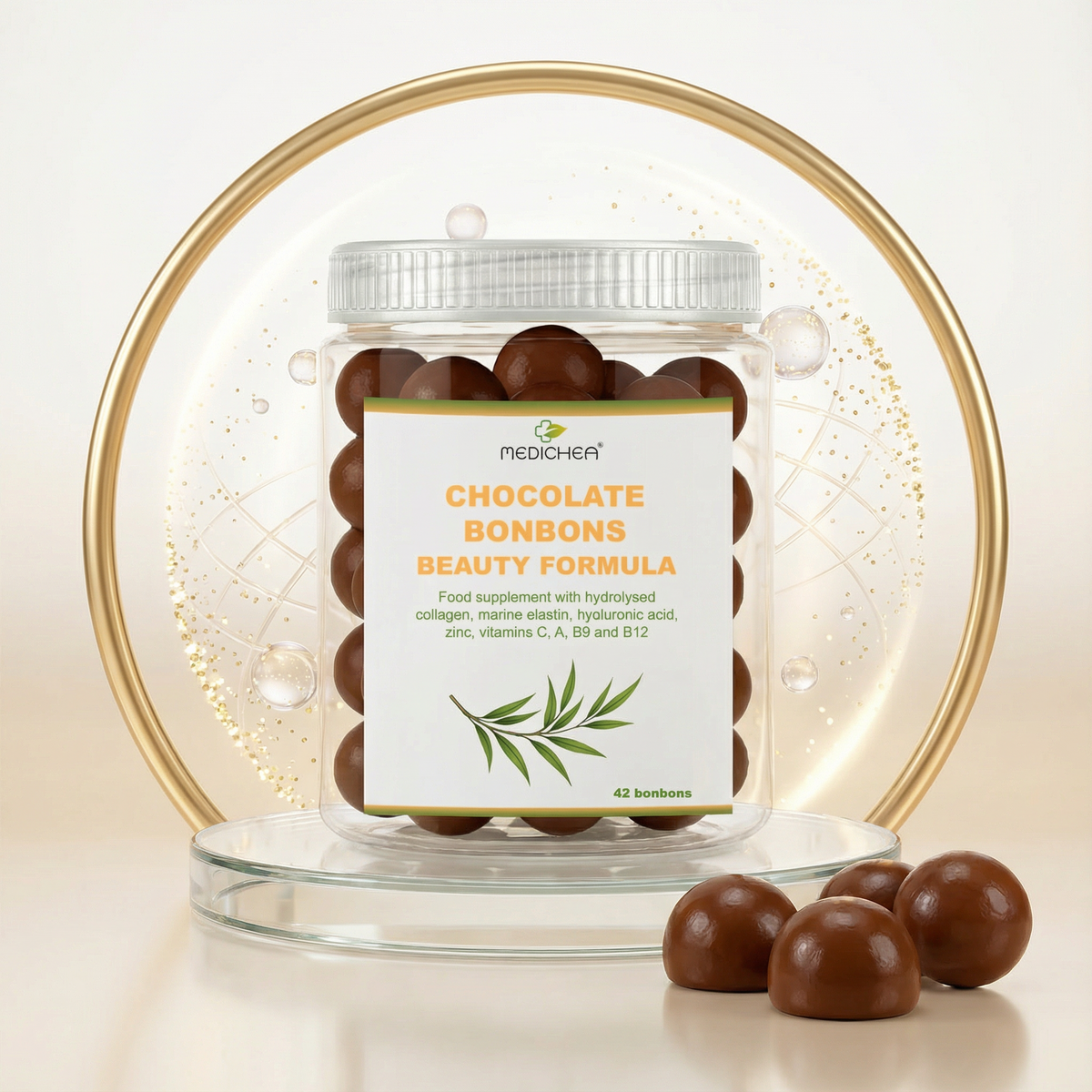Schönheitsformel für Schokoladenbonbons